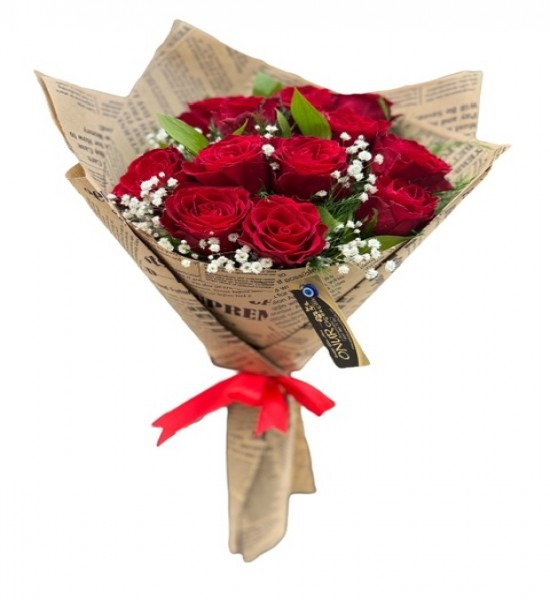  10'lu Kırmızı Gül Buketi
